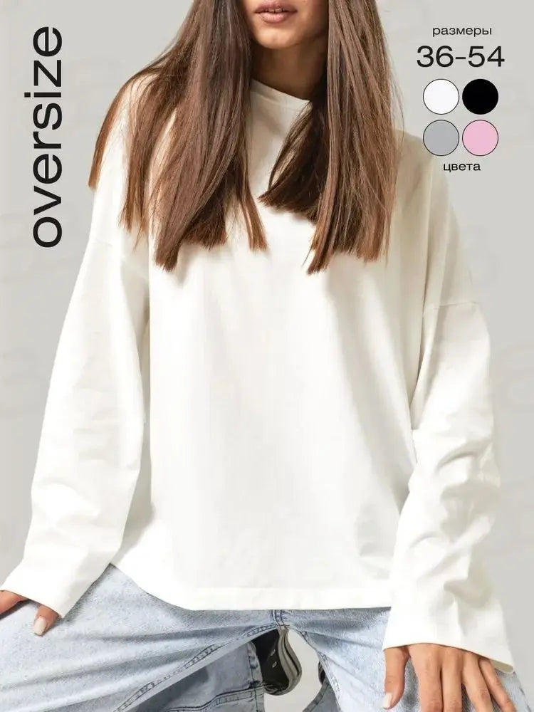 T-shirt Manches Longues Ample Céleste