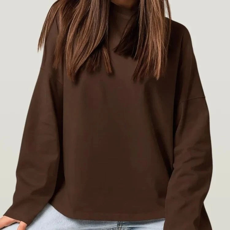 T-shirt Manches Longues Ample Céleste – Marron
