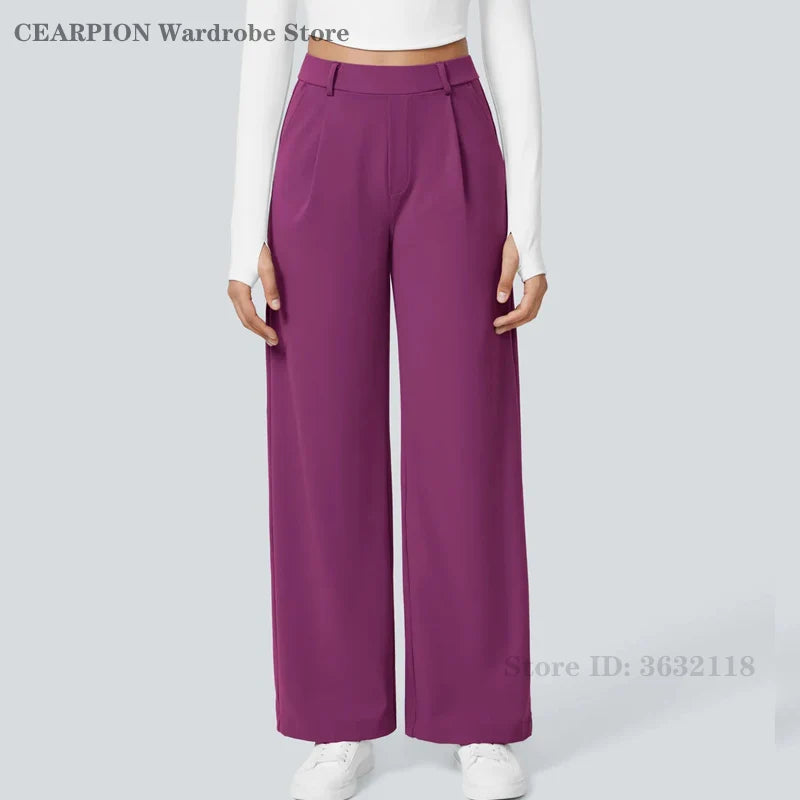 Pantalon Droit Élégance – Taille Haute – Violet