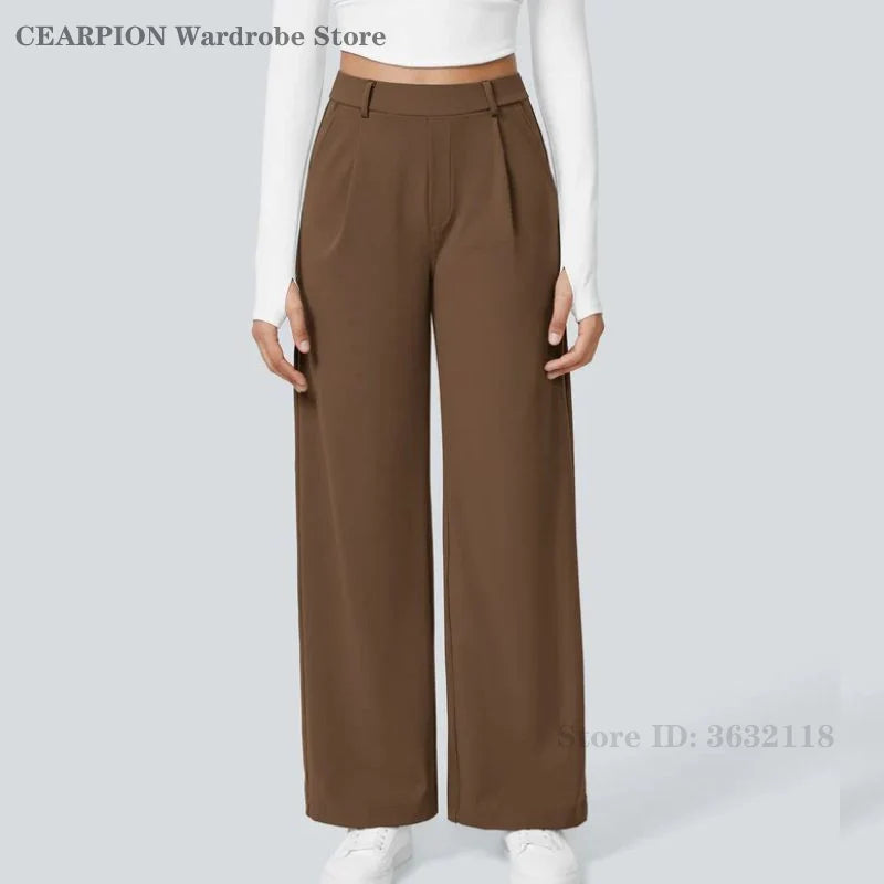 Pantalon Droit Élégance – Taille Haute – Café