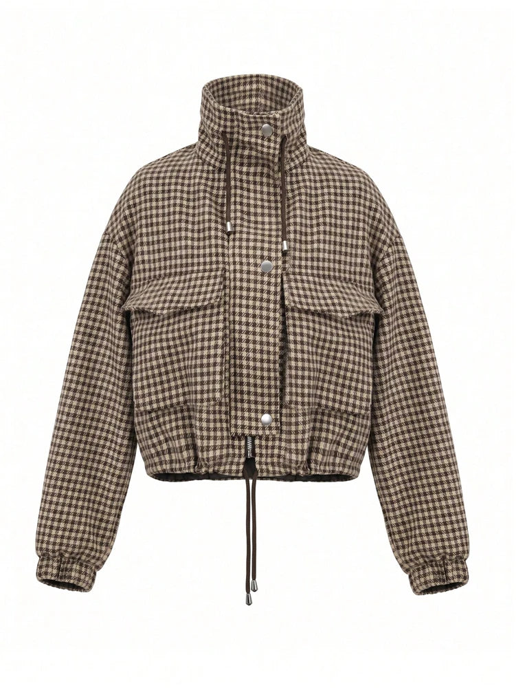 Veste Maëlys – Courte à Motif Pied-de-Poule