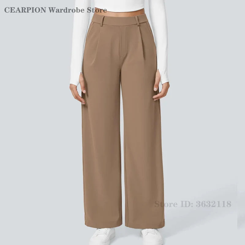 Pantalon Droit Élégance – Taille Haute – Marron