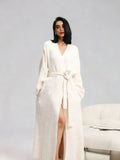 Peignoir Long Camille – Douceur Polaire – Blanc