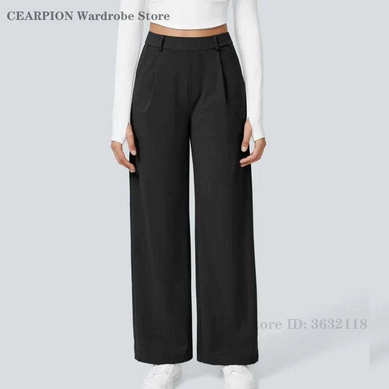 Pantalon Droit Élégance – Taille Haute – Noir