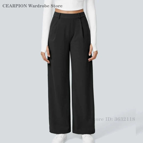 Pantalon Droit Élégance – Taille Haute – Noir