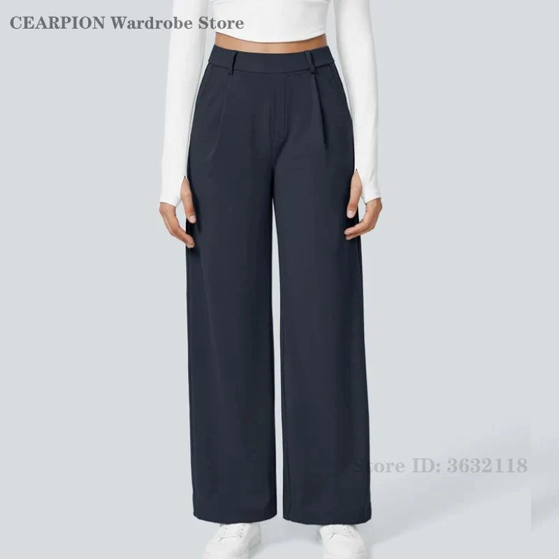 Pantalon Droit Élégance – Taille Haute – Bleu marine