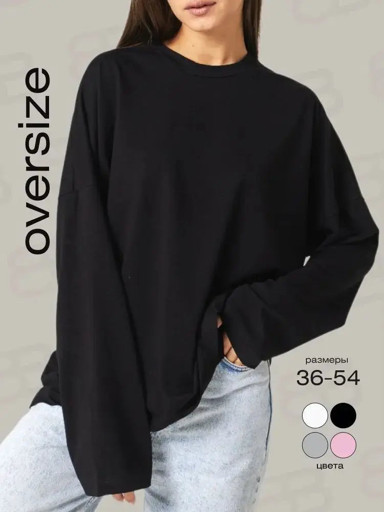 T-shirt Manches Longues Ample Céleste